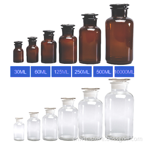 Lab Disposables: A Comprehensive Collection of Glass Reagent Bottles in Various Sizes
